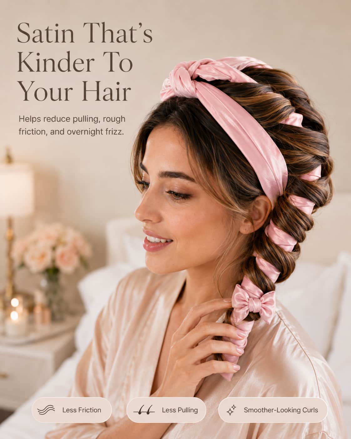 The Luma Satin Heatless Curl Set