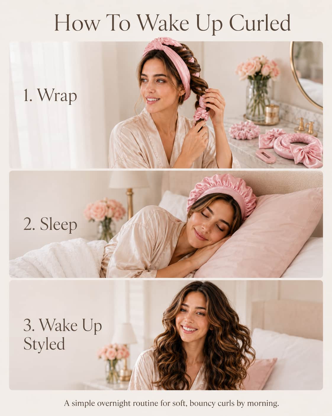 The Luma Satin Heatless Curl Set