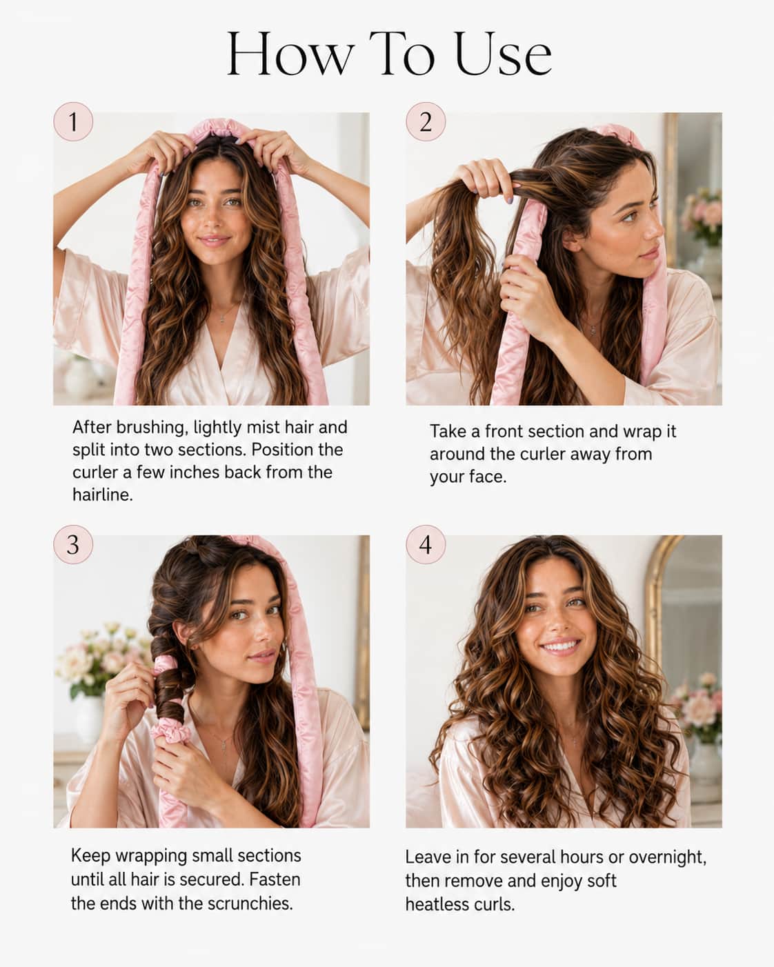 The Luma Satin Heatless Curl Set